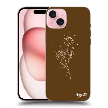 Husă pentru Apple iPhone 15 - Brown flowers
