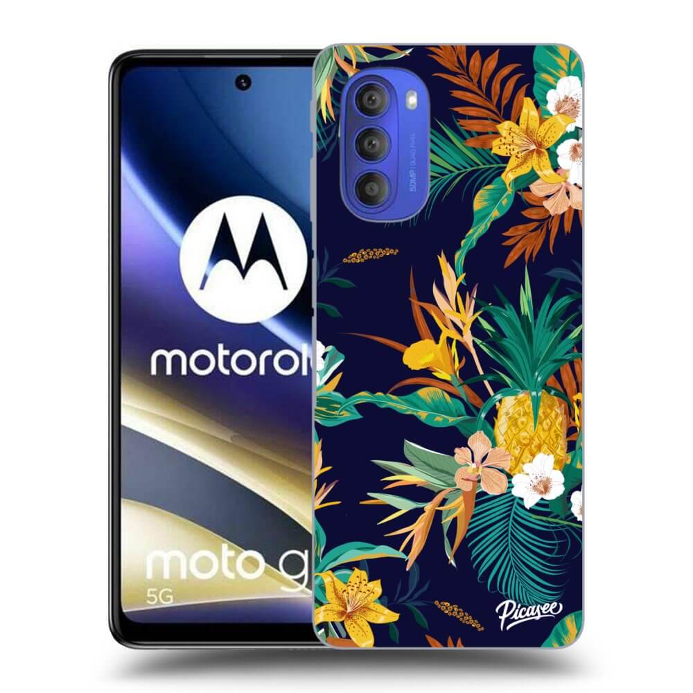 Picasee husă neagră din silicon pentru Motorola Moto G51 - Pineapple Color