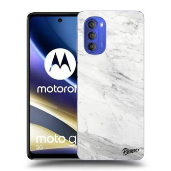 Picasee husă neagră din silicon pentru Motorola Moto G51 - White marble