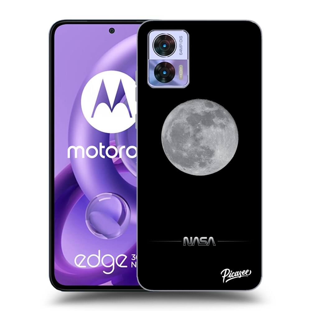 Picasee husă neagră din silicon pentru Motorola Edge 30 Neo - Moon Minimal