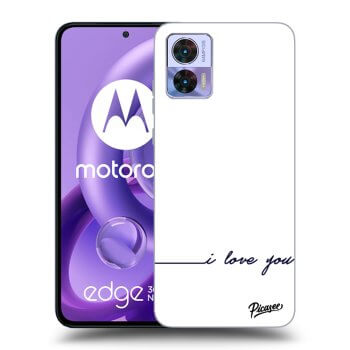 Picasee husă neagră din silicon pentru Motorola Edge 30 Neo - I love you