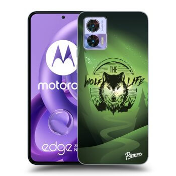 Picasee husă neagră din silicon pentru Motorola Edge 30 Neo - Wolf life