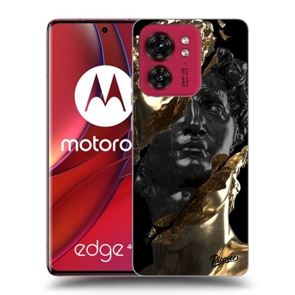 Picasee husă neagră din silicon pentru Motorola Edge 40 - Gold - Black