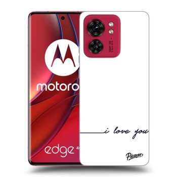 Picasee husă neagră din silicon pentru Motorola Edge 40 - I love you