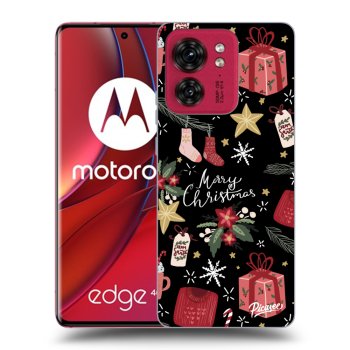 Picasee husă neagră din silicon pentru Motorola Edge 40 - Christmas