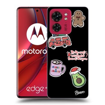 Picasee husă neagră din silicon pentru Motorola Edge 40 - Christmas Stickers