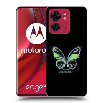 Picasee husă neagră din silicon pentru Motorola Edge 40 - Diamanty Blue