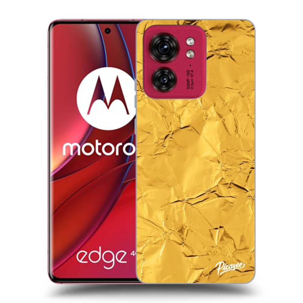 Picasee husă neagră din silicon pentru Motorola Edge 40 - Gold