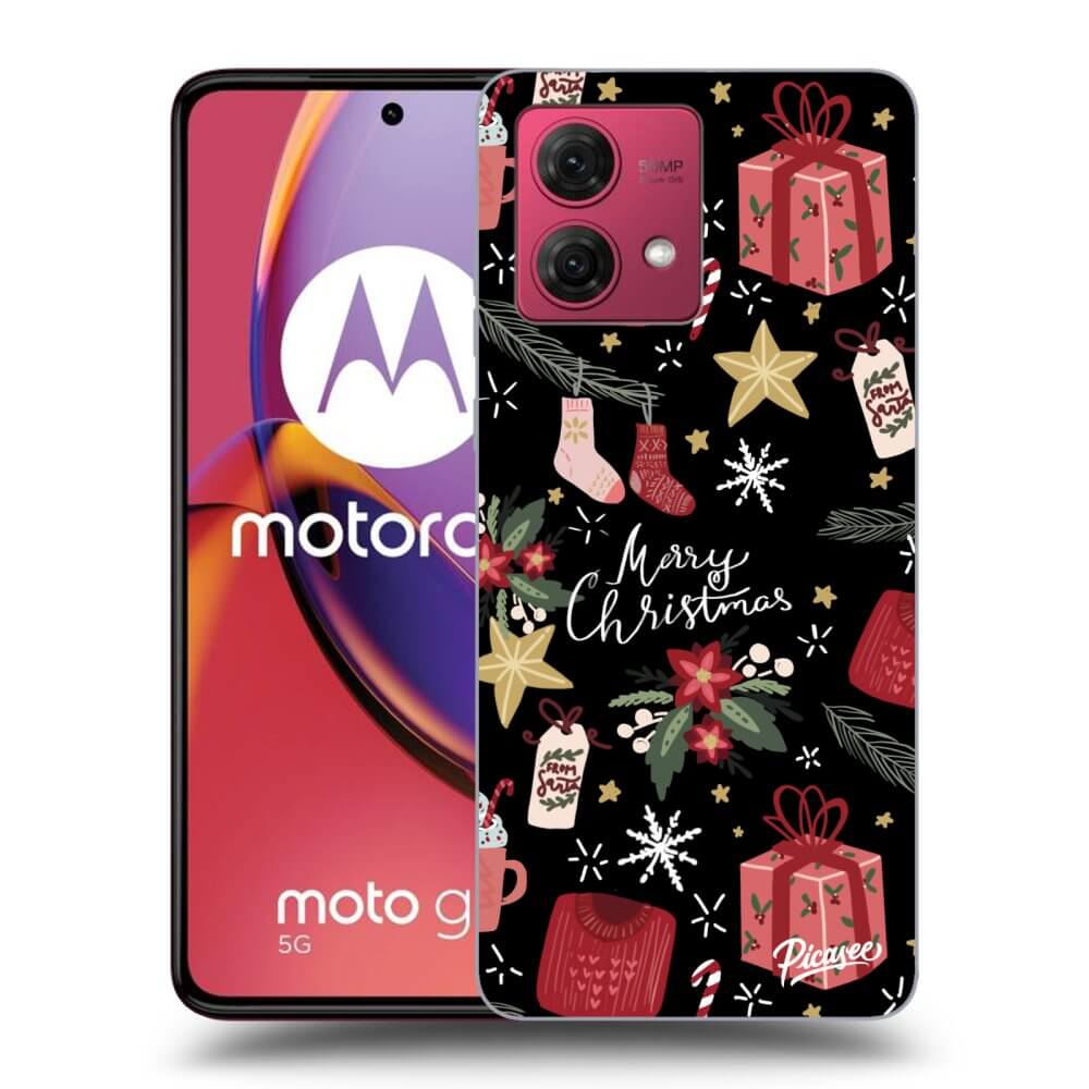 Picasee husă neagră din silicon pentru Motorola Moto G84 5G - Christmas