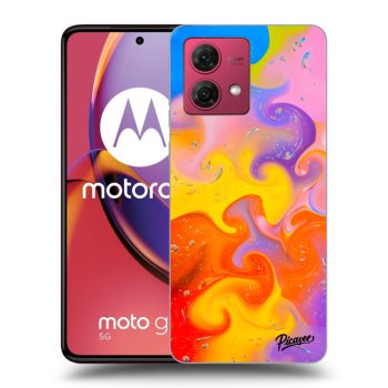 Picasee husă neagră din silicon pentru Motorola Moto G84 5G - Bubbles