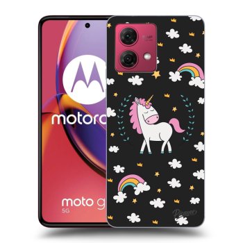 Picasee husă neagră din silicon pentru Motorola Moto G84 5G - Unicorn star heaven