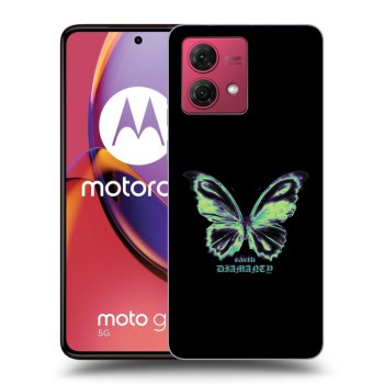 Picasee husă neagră din silicon pentru Motorola Moto G84 5G - Diamanty Blue