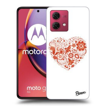 Picasee husă neagră din silicon pentru Motorola Moto G84 5G - Big heart