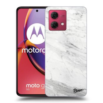Picasee husă neagră din silicon pentru Motorola Moto G84 5G - White marble