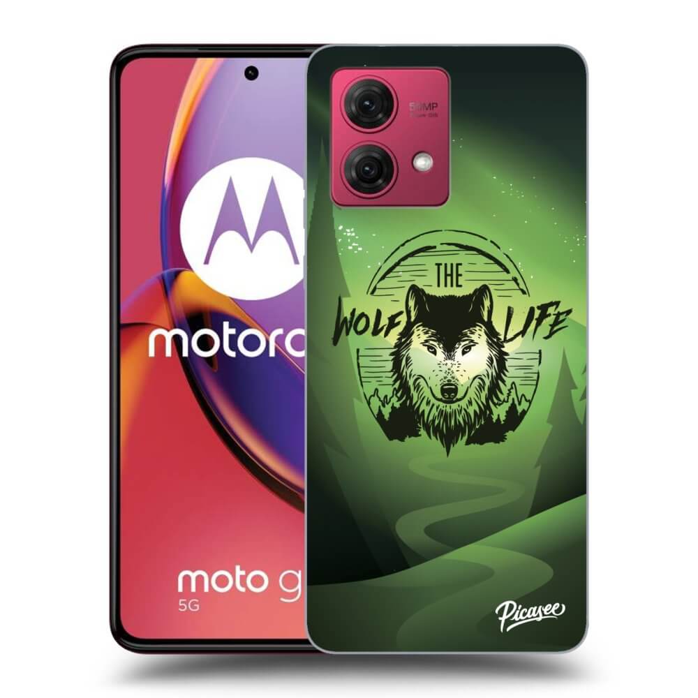 Picasee husă neagră din silicon pentru Motorola Moto G84 5G - Wolf life
