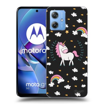 Picasee husă neagră din silicon pentru Motorola Moto G54 5G - Unicorn star heaven
