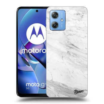 Picasee husă neagră din silicon pentru Motorola Moto G54 5G - White marble