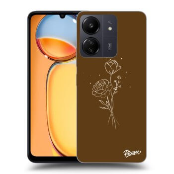 Husă pentru Xiaomi Redmi 13C 4G - Brown flowers