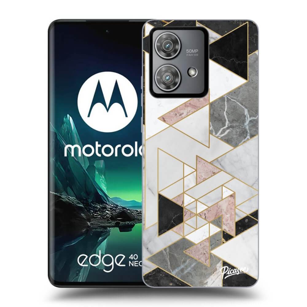 Picasee husă neagră din silicon pentru Motorola Edge 40 Neo - Light geometry