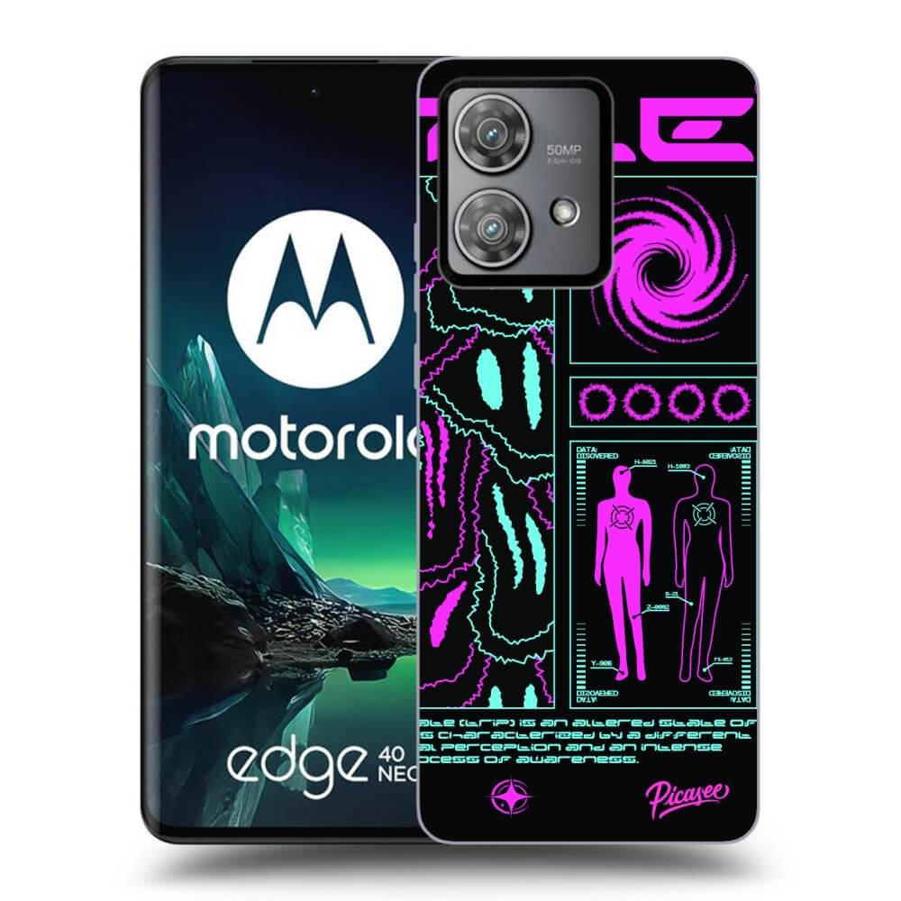 Picasee husă neagră din silicon pentru Motorola Edge 40 Neo - HYPE SMILE