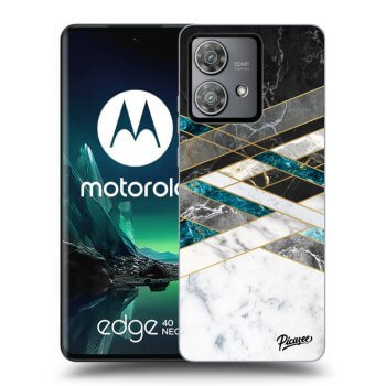 Husă pentru Motorola Edge 40 Neo - Black & White geometry