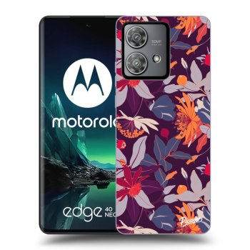 Husă pentru Motorola Edge 40 Neo - Purple Leaf