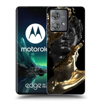 Picasee husă neagră din silicon pentru Motorola Edge 40 Neo - Gold - Black