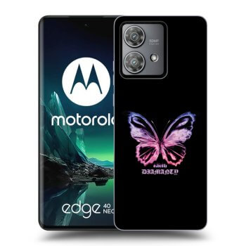 Picasee husă neagră din silicon pentru Motorola Edge 40 Neo - Diamanty Purple