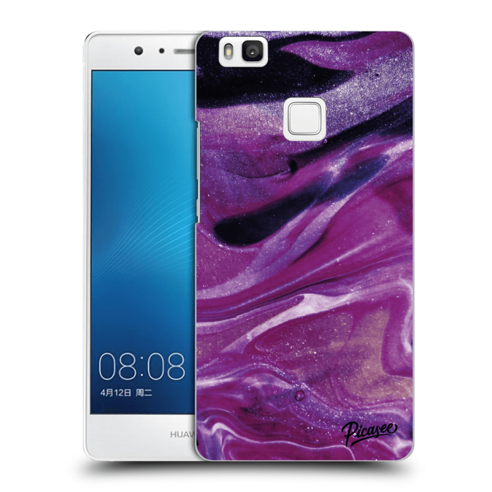 Picasee husă transparentă din silicon pentru Huawei P9 Lite - Purple glitter