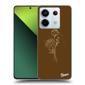 Husă pentru Xiaomi Redmi Note 13 Pro 5G - Brown flowers