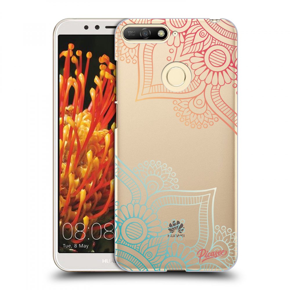 Picasee husă transparentă din silicon pentru Huawei Y6 Prime 2018 - Flowers pattern
