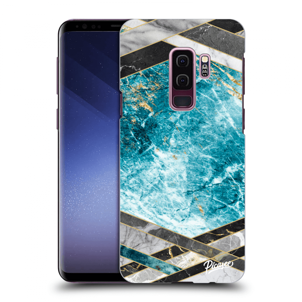Picasee husă neagră din silicon pentru Samsung Galaxy S9 Plus G965F - Blue geometry