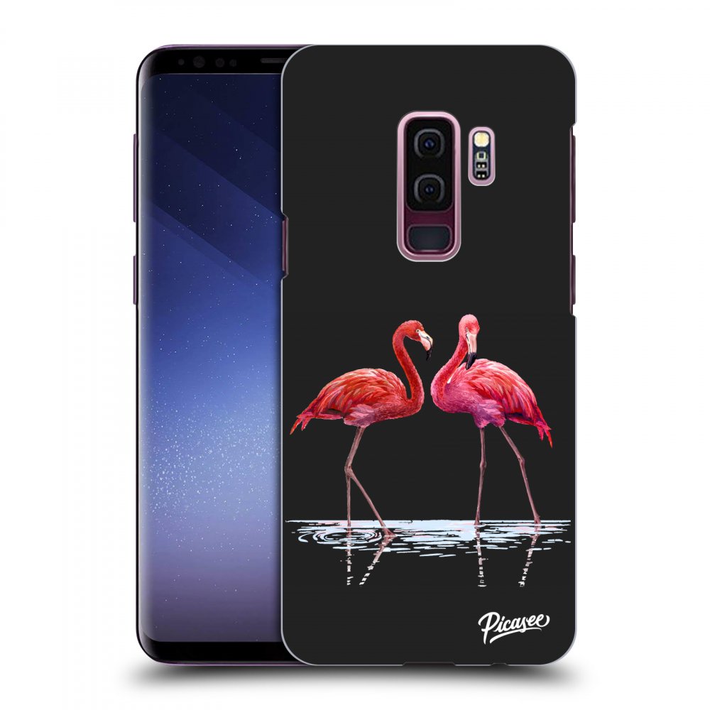 Picasee husă neagră din silicon pentru Samsung Galaxy S9 Plus G965F - Flamingos couple