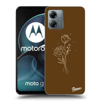 Husă pentru Motorola Moto G14 - Brown flowers