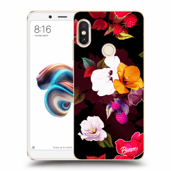 Picasee husă transparentă din silicon pentru Xiaomi Redmi Note 5 Global - Flowers and Berries