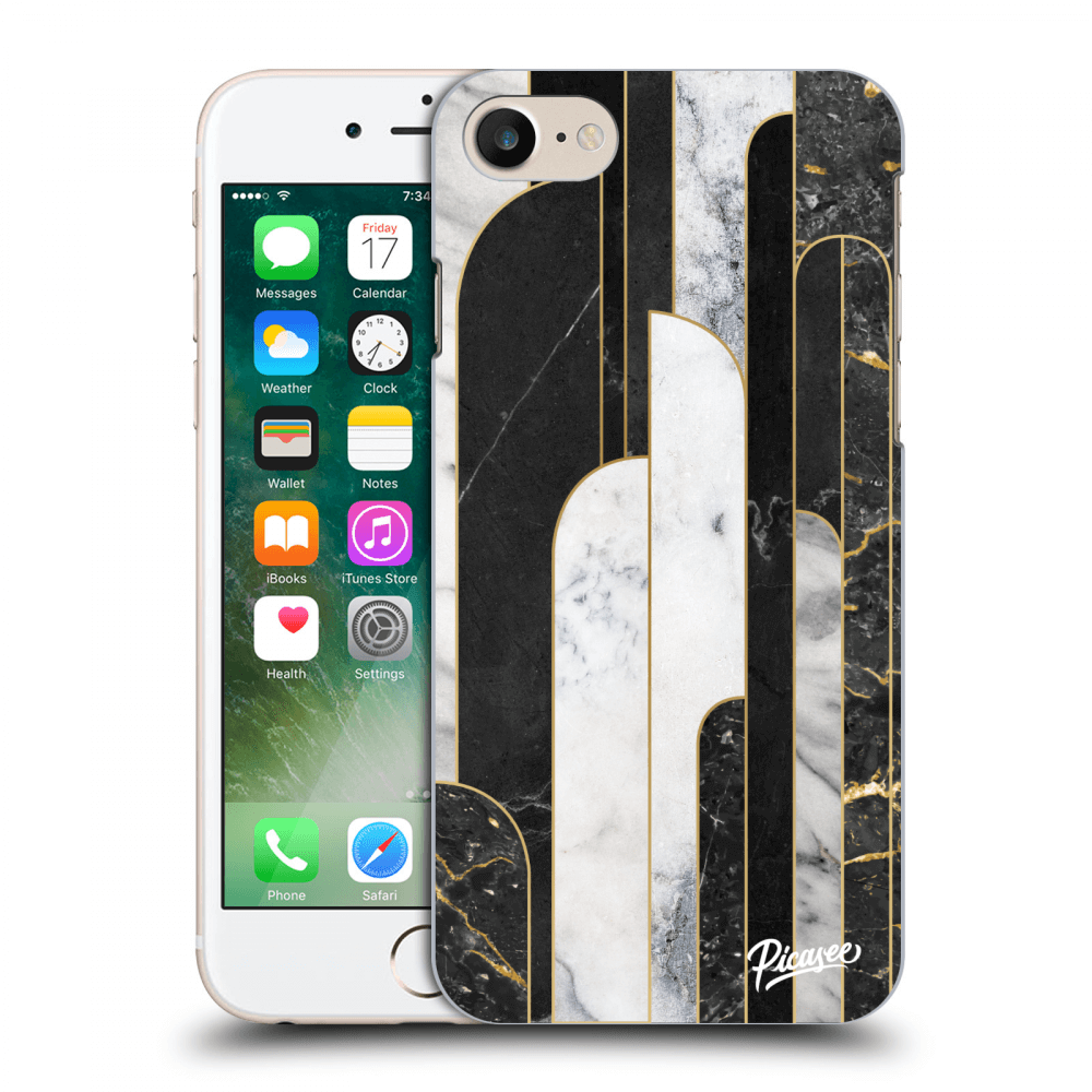 Picasee ULTIMATE CASE pentru Apple iPhone 7 - Black & White tile