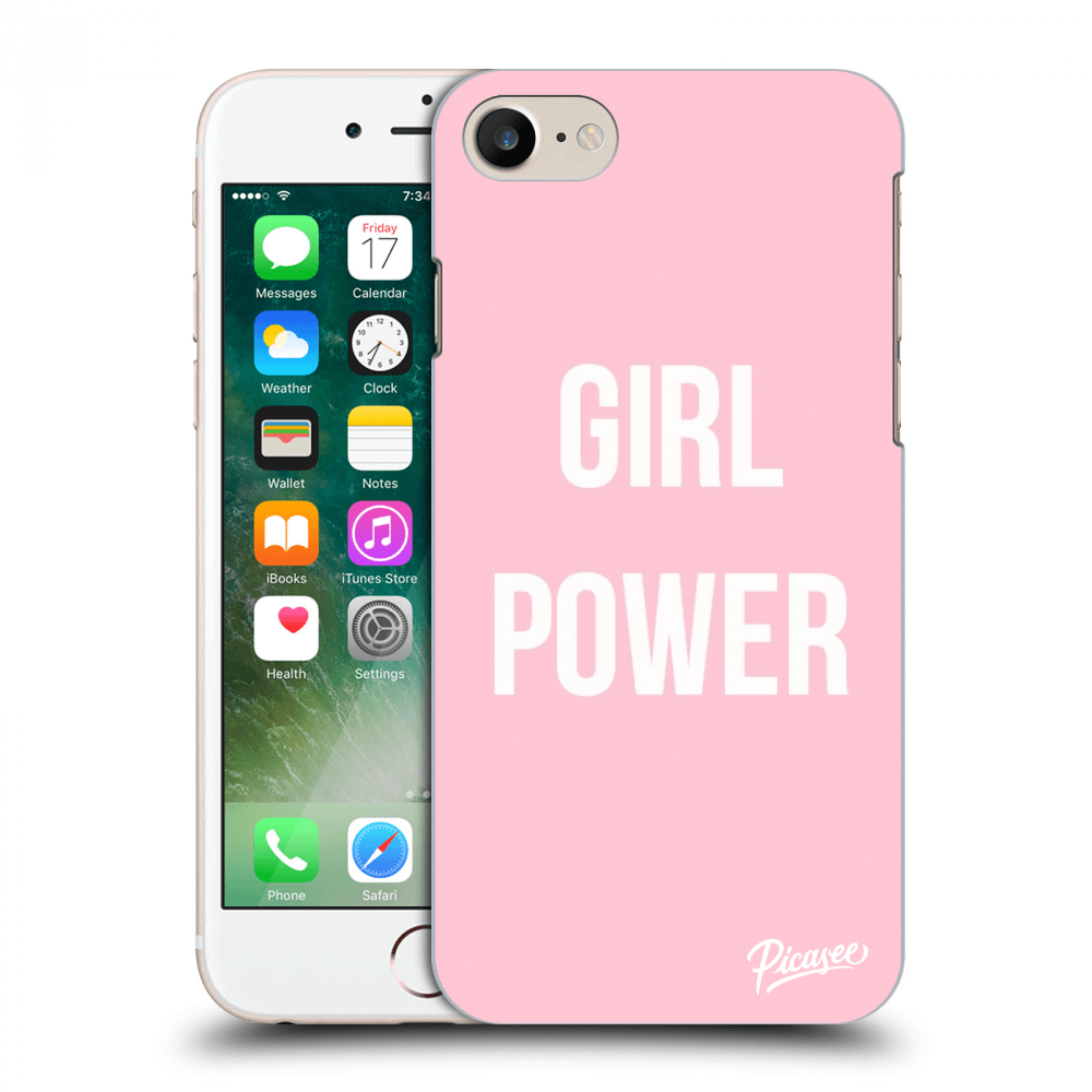 Picasee husă neagră din silicon pentru Apple iPhone 7 - Girl power