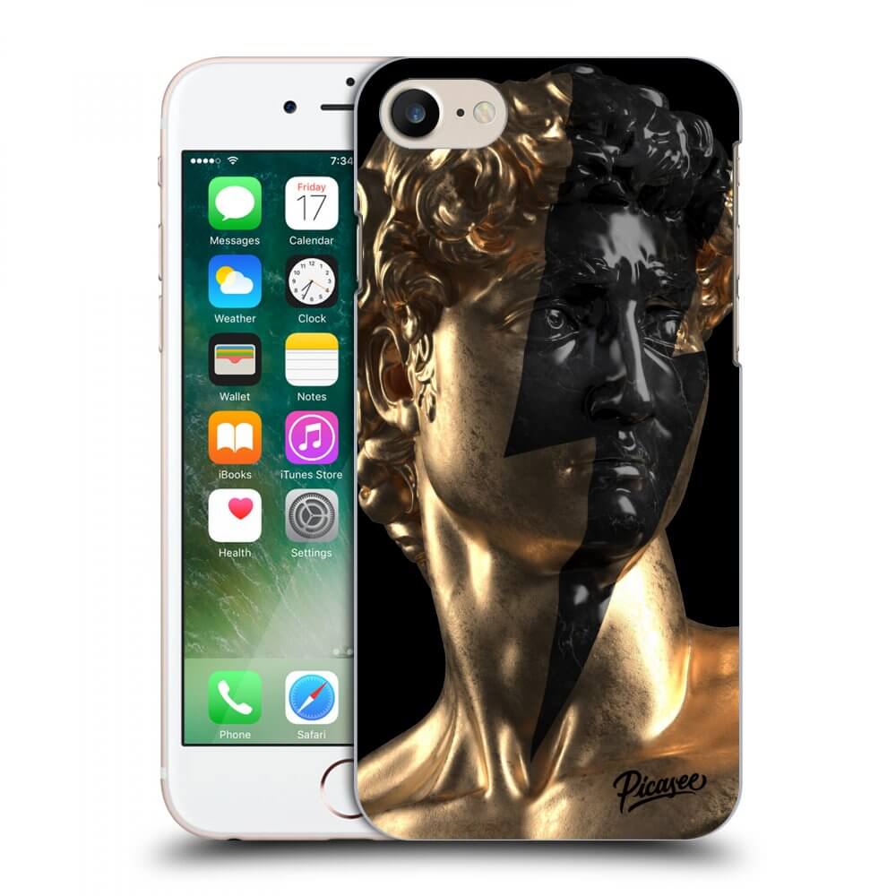 Picasee husă neagră din silicon pentru Apple iPhone 7 - Wildfire - Gold