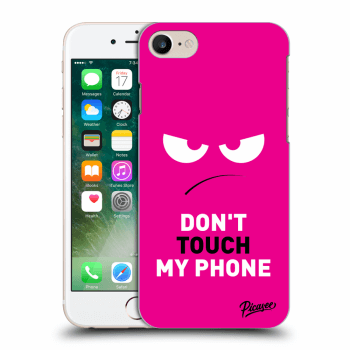 Picasee husă neagră din silicon pentru Apple iPhone 7 - Angry Eyes - Pink