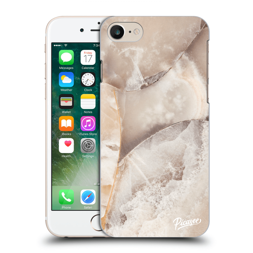 Picasee husă transparentă din silicon pentru Apple iPhone 7 - Cream marble