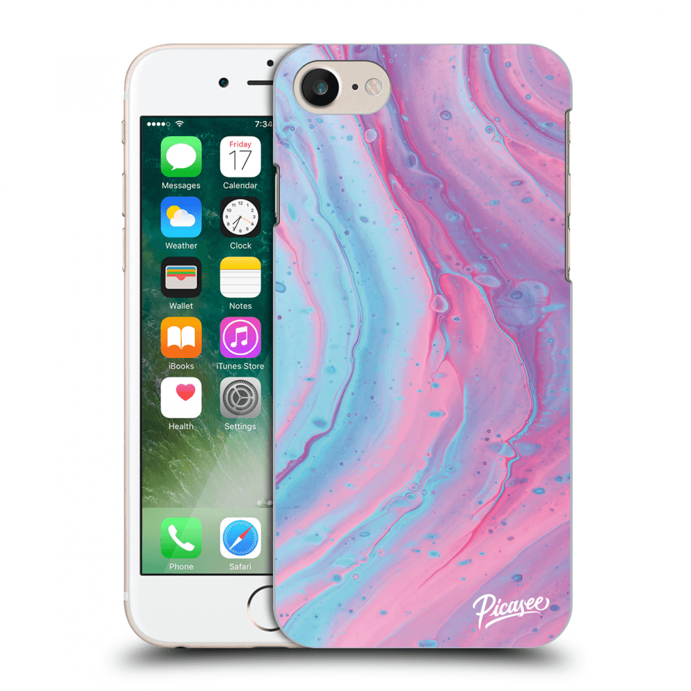 Picasee husă transparentă din silicon pentru Apple iPhone 7 - Pink liquid
