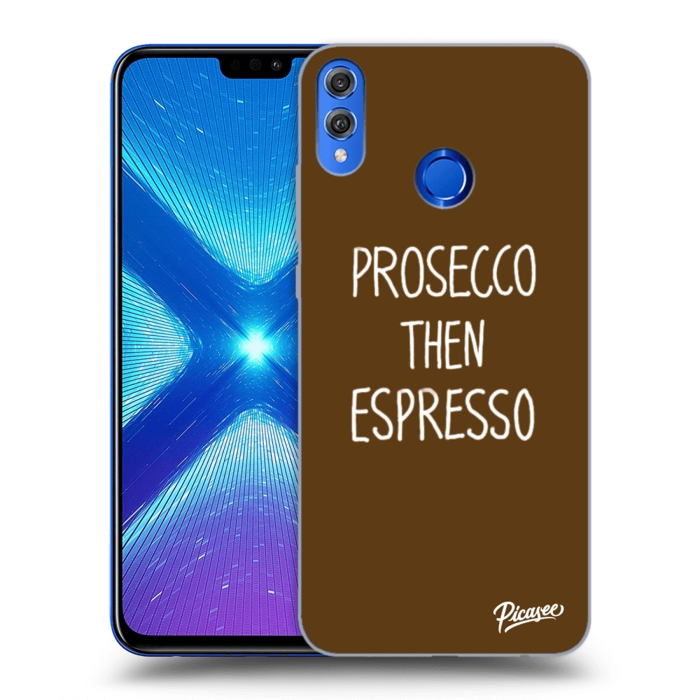 Picasee husă transparentă din silicon pentru Honor 8X - Prosecco then espresso