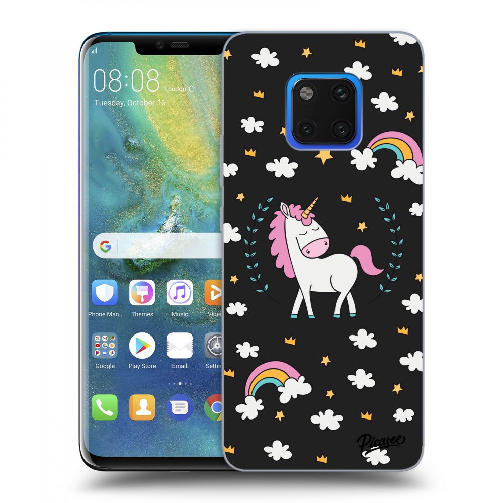 Picasee husă neagră din silicon pentru Huawei Mate 20 Pro - Unicorn star heaven