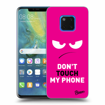 Picasee husă neagră din silicon pentru Huawei Mate 20 Pro - Angry Eyes - Pink