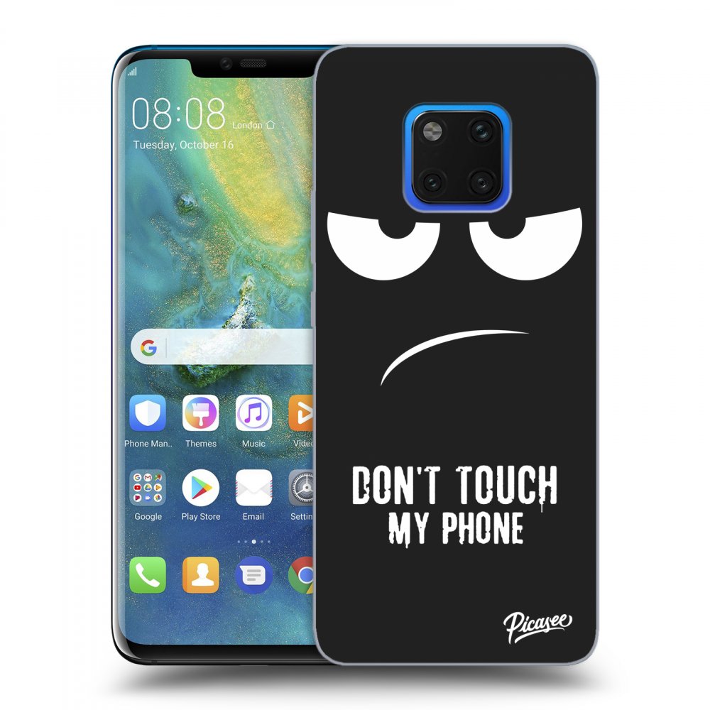 Picasee husă neagră din silicon pentru Huawei Mate 20 Pro - Don't Touch My Phone
