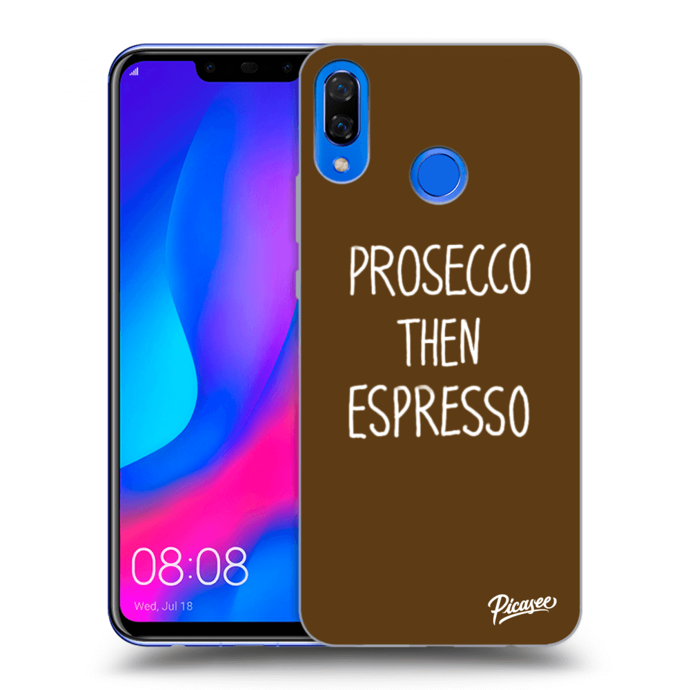 Picasee husă neagră din silicon pentru Huawei Nova 3 - Prosecco then espresso