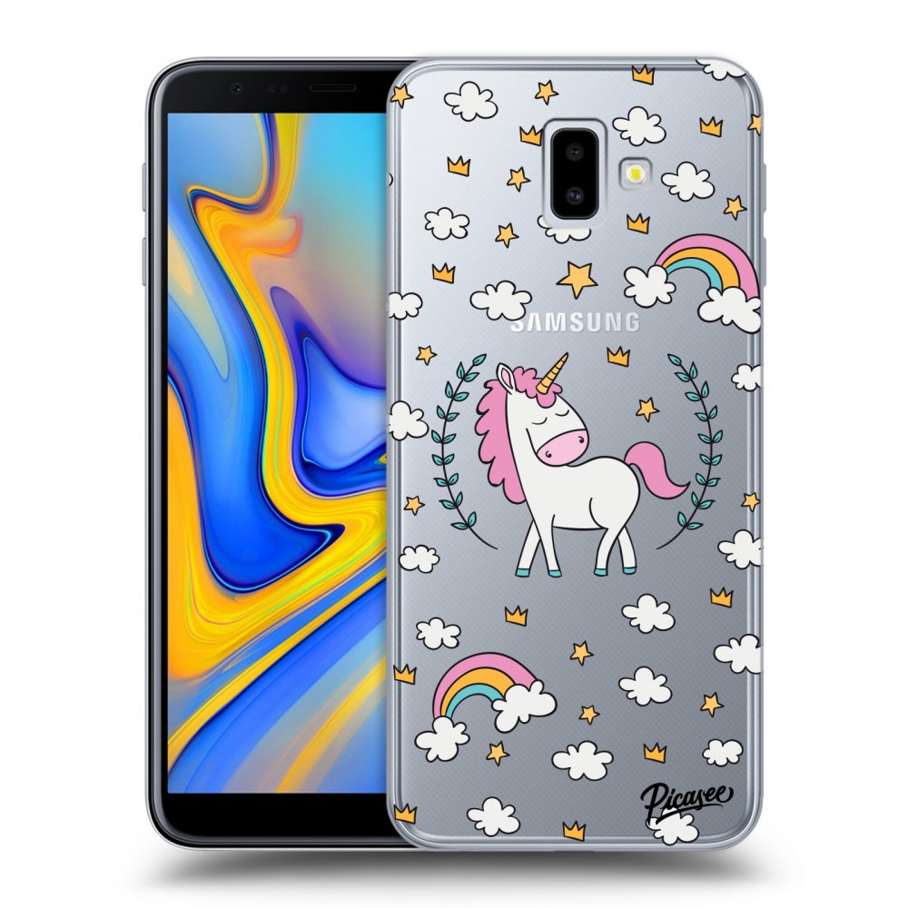 Picasee husă transparentă din silicon pentru Samsung Galaxy J6+ J610F - Unicorn star heaven