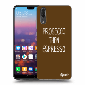 Picasee husă neagră din silicon pentru Huawei P20 - Prosecco then espresso
