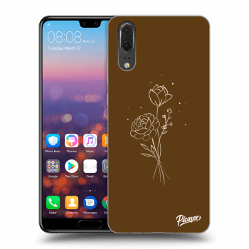 Husă pentru Huawei P20 - Brown flowers