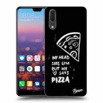 Picasee husă neagră din silicon pentru Huawei P20 - Pizza